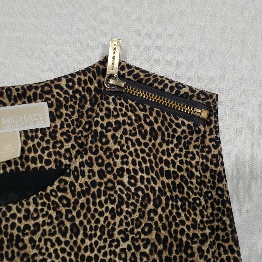 Micheal Michael Kors Mob Wife Elegant leopard print Crop Jumpsuit Sz 10